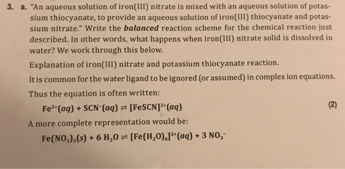 Iron iii nitrate and potassium thiocyanate